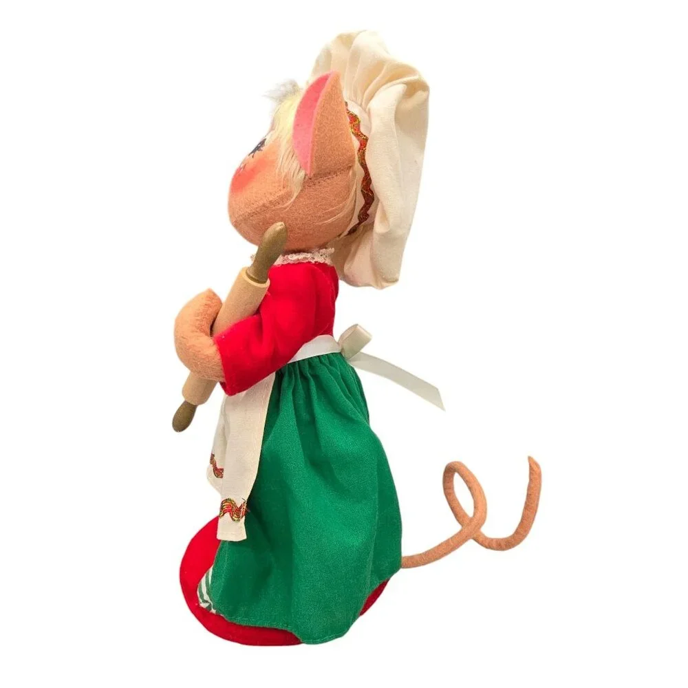 Annalee 2008 Chef Mouse Doll Rolling Pin & Cookie Cutter 10